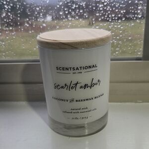 Scentsational Coconut & Beeswax Candle Wooden Lid Relaxation Calming